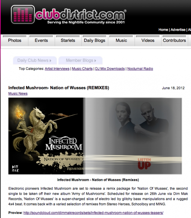 Review of Nation of Wusses remixes at ClubDistrict.com