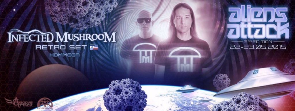 Infected Mushroom @ Israel - Aliens Attack 2015a flyer