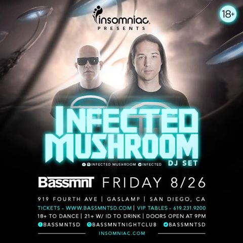 Infected Mushroom @ USA, San Diego (CA) - Bassmnt 2016a flyer